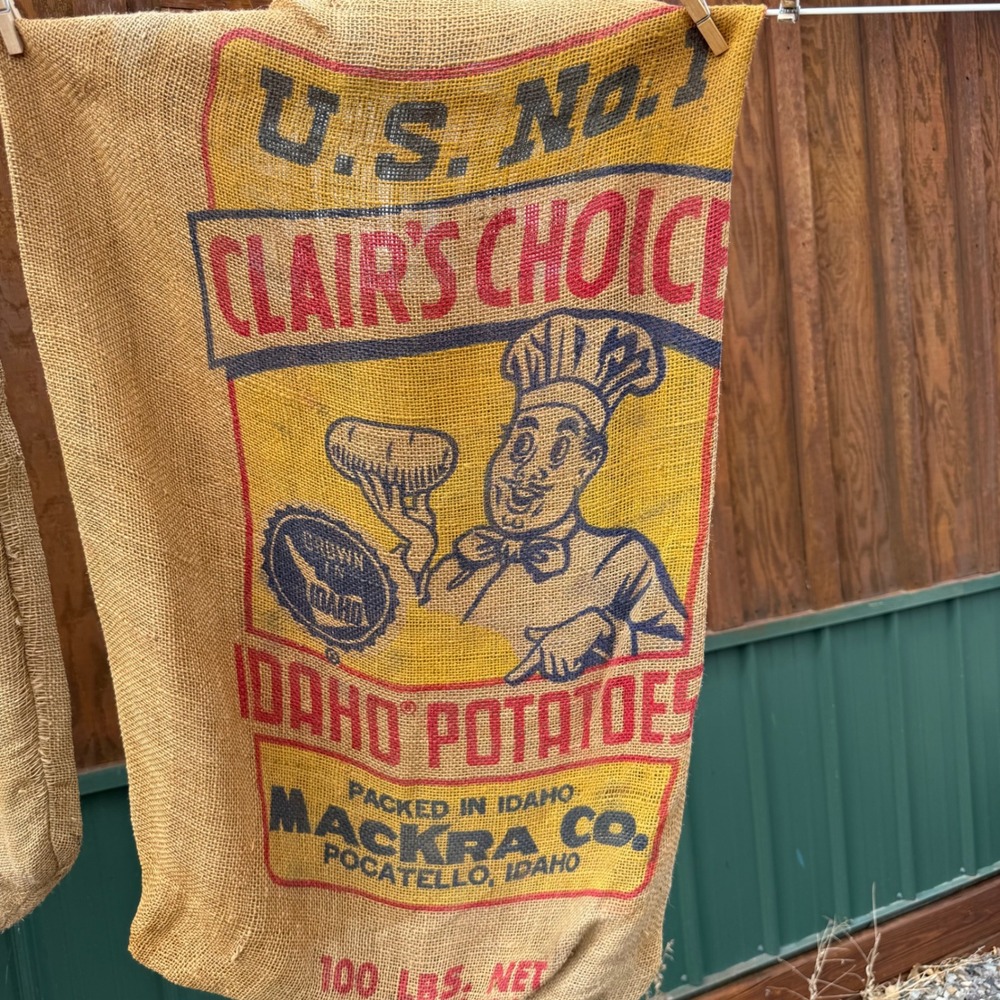 Clair's Choice Potato Sack Brown Idaho Potatoes Burlap Bag Mackra Co.